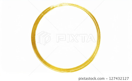 AI image: A gold circle drawn with a brush on a white background AI image: A gold circle drawn with a brush on a white background 127432127