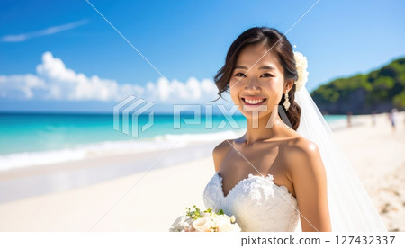 《AI Image》Resort wedding on a tropical beach 127432337