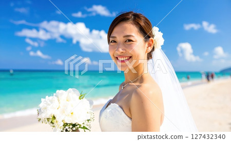 《AI Image》Resort wedding on a tropical beach 127432340