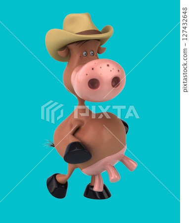 Fun 3D cartoon cow (with alpha channel) 127432648