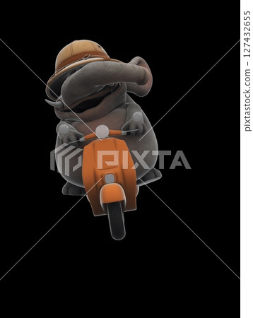 Fun 3D cartoon safari elephant (on alpha) 127432655