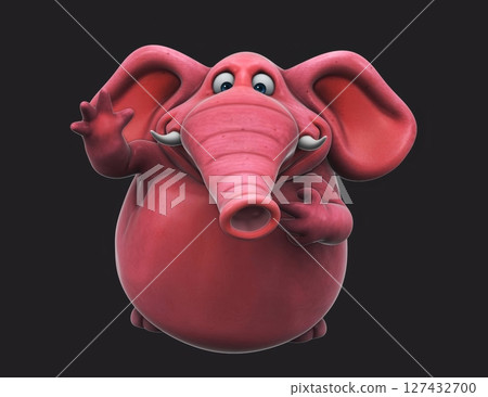 Fun 3D cartoon elephant waving (with alpha channel) Fun 3D cartoon elephant waving (with alpha channel) 127432700
