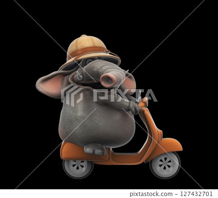Fun 3D cartoon safari elephant (on alpha) Fun 3D cartoon safari elephant (on alpha) 127432701