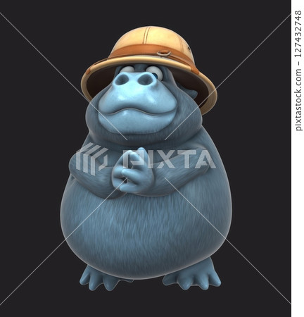 Fun 3D cartoon safari gorilla (on alpha) Fun 3D cartoon safari gorilla (on alpha) 127432748