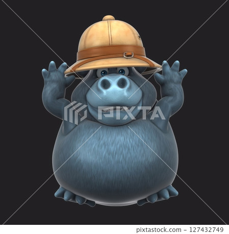 Fun 3D cartoon safari gorilla (on alpha) 127432749