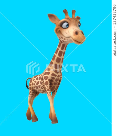 Fun 3D cartoon giraffe walking (with alpha channel) Fun 3D cartoon giraffe walking (with alpha channel) 127432796