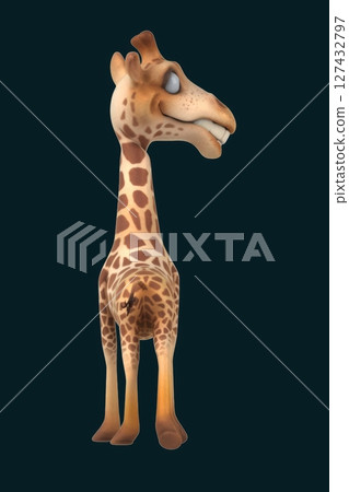 Fun 3D cartoon giraffe walking (with alpha channel) Fun 3D cartoon giraffe walking (with alpha channel) 127432797