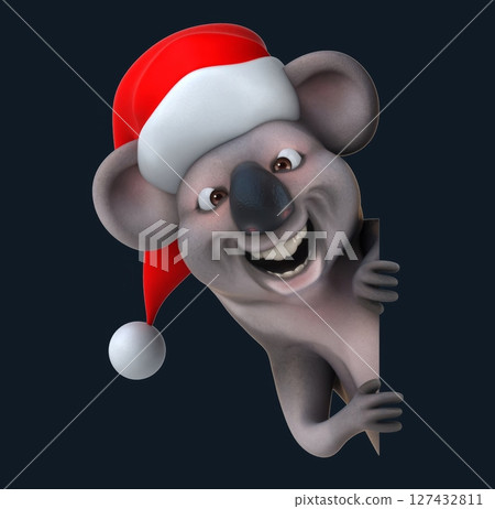 Fun 3D cartoon koala with a sign (with alpha channel) Fun 3D cartoon koala with a sign (with alpha channel) 127432811