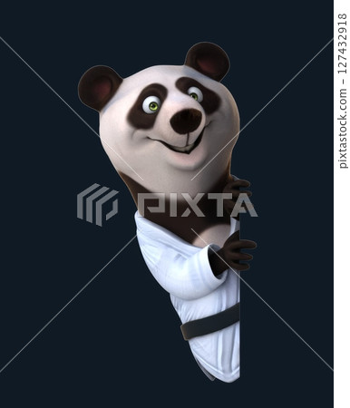 Fun 3D cartoon karateka panda (with alpha channel) Fun 3D cartoon karateka panda (with alpha channel) 127432918