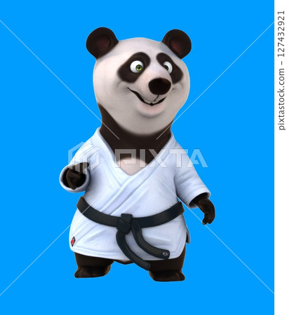 Fun 3D cartoon karateka panda (with alpha channel) Fun 3D cartoon karateka panda (with alpha channel) 127432921
