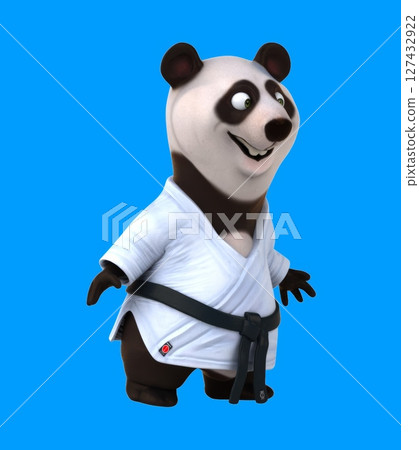 Fun 3D cartoon karateka panda (with alpha channel) Fun 3D cartoon karateka panda (with alpha channel) 127432922
