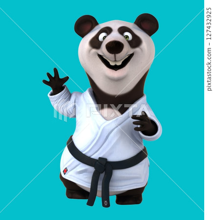 Fun 3d cartoon panda waving (with alpha channel) Fun 3d cartoon panda waving (with alpha channel) 127432925
