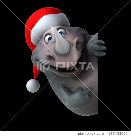 Fun 3D cartoon rhino (with alpha channel) Fun 3D cartoon rhino (with alpha channel) 127433021