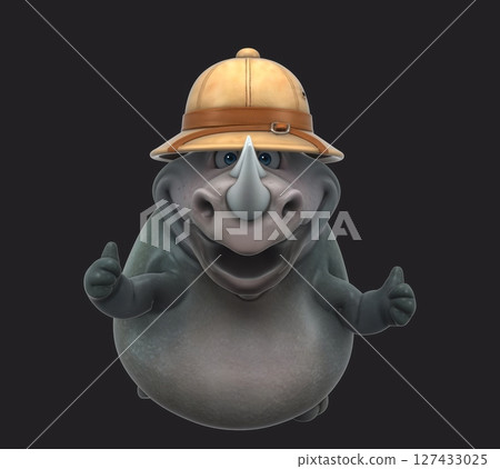 Fun 3D cartoon safari rhino (on alpha) 127433025