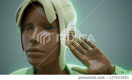 woman_ear_green woman_ear_green 127433081