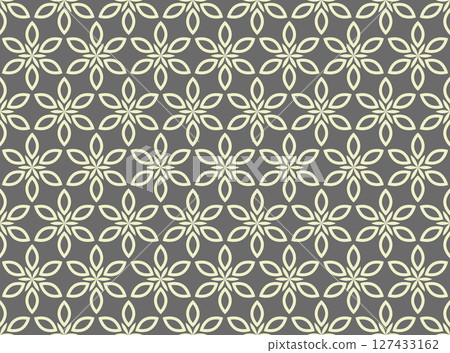 Flower geometric pattern. Seamless vector background. Gray and beige ornament Flower geometric pattern. Seamless vector background. Gray and beige ornament 127433162