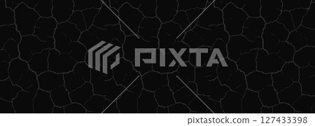 Grunge Cracked Ground Texture on Black Background. Perfect for Dark BG, Disaster Poster, Horror Design, or Earthquake Concept Art. Strong Contrast Surface. Vector Illustration Grunge Cracked Ground Texture on Black Background. Perfect for Dark BG, Disaster Poster, Horror Design, or Earthquake Concept Art. Strong Contrast Surface. Vector Illustration 127433398