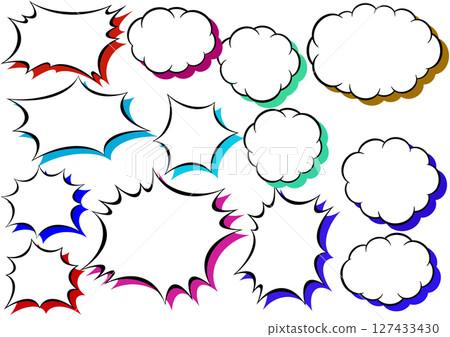 Emphasis and fluffy speech bubble set 127433430