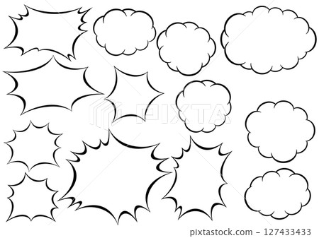 Emphasis and fluffy speech bubble set 127433433