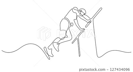 running warm up before workout one line continuous drawing 127434096