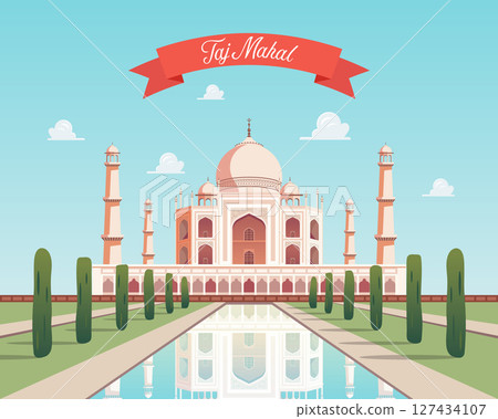 Taj Mahal palace against the sky poster. 127434107