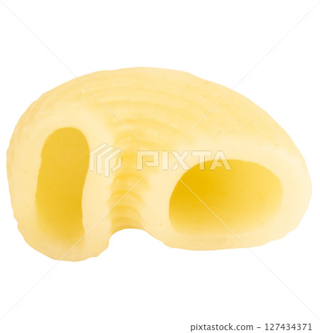 macaroni on white background pile food 127434371