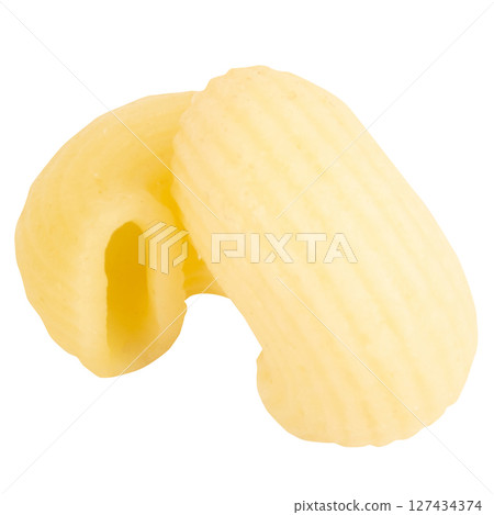 macaroni on white background pile food 127434374