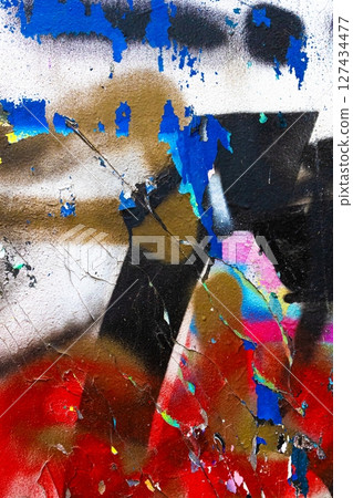 Colorful Abstract Graffiti Texture with Bold 90s Street Art Vibe Colorful Abstract Graffiti Texture with Bold 90s Street Art Vibe 127434477