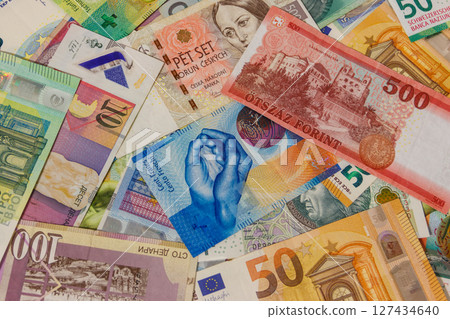 Background of currencies from different european countries Background of currencies from different european countries 127434640