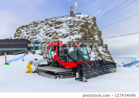 Snowcat, machine for snow removal, preparation ski trails, snow groomer Snowcat, machine for snow removal, preparation ski trails, snow groomer 127434646