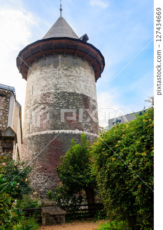 The keep of Rouen Castle, now known as the Tour Jeanne d'Arc in Rouen, France 127434669