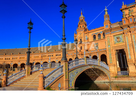 Plaza de Espana (Spain square) in Seville, Andalusia, Spain Plaza de Espana (Spain square) in Seville, Andalusia, Spain 127434709