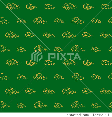 中國風雲彩背景素材綠色 127434991