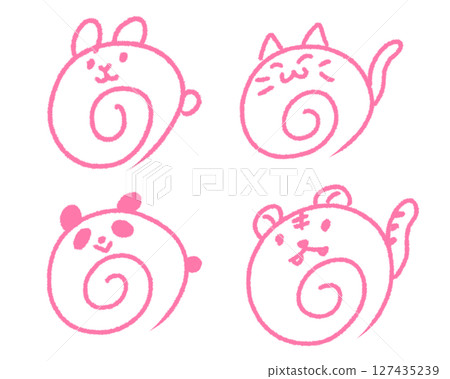 Animal circle set_pink Animal circle set_pink 127435239