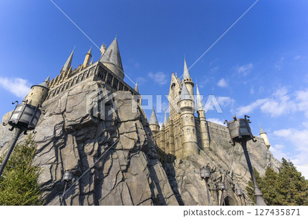 Osaka, Japan - Dec 30,2022 : The Wizarding World of Harry Potter in Universal Studios Japan in Osaka, Japan on Dec 30,2022. Osaka, Japan - Dec 30,2022 : The Wizarding World of Harry Potter in Universal Studios Japan in Osaka, Japan on Dec 30,2022. 127435871