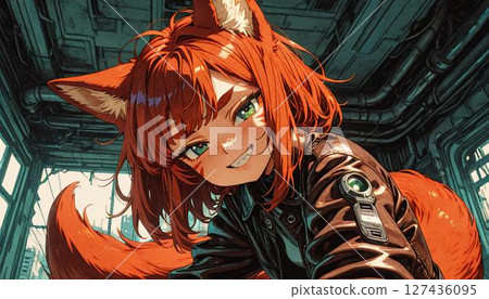 Mischievous Anime Fox Girl High Angle 127436095