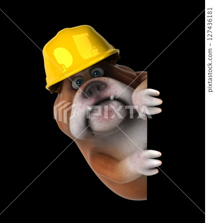 Fun 3D cartoon dog with a helmet (with alpha channel) Fun 3D cartoon dog with a helmet (with alpha channel) 127436181