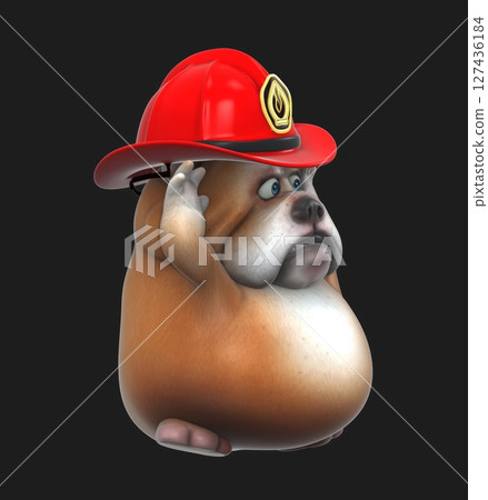 Fun 3D cartoon firefighter dog (on alpha) 127436184