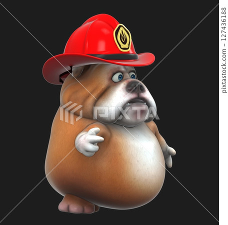 Fun 3D cartoon firefighter dog (on alpha) 127436188