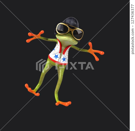 Fun 3D cartoon rocking frog (with alpha channel included) 127436377