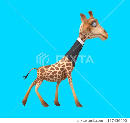 Fun 3D cartoon giraffe walking (with alpha channel) Fun 3D cartoon giraffe walking (with alpha channel) 127436490