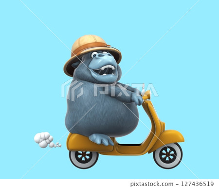 Fun 3D cartoon safari gorilla (on alpha) 127436519
