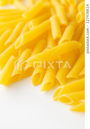Penne rigate, macaroni, short pasta, carbohydrates 127436614