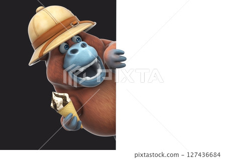 Fun 3D cartoon safari orang outan (on alpha) Fun 3D cartoon safari orang outan (on alpha) 127436684