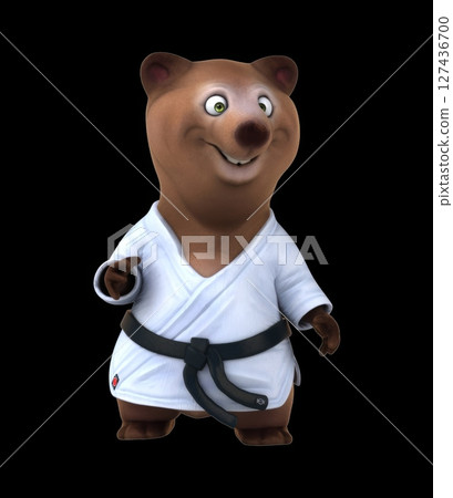 Fun 3D cartoon karateka bear (with alpha channel) Fun 3D cartoon karateka bear (with alpha channel) 127436700