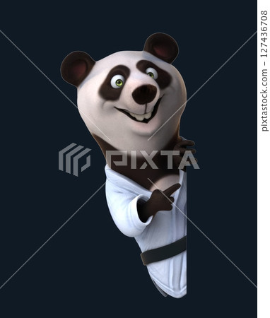 Fun 3D cartoon karateka panda (with alpha channel) Fun 3D cartoon karateka panda (with alpha channel) 127436708