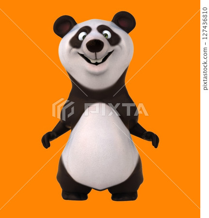Fun 3d cartoon panda waving (with alpha channel) Fun 3d cartoon panda waving (with alpha channel) 127436810