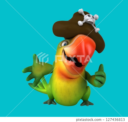 Fun 3d cartoon parrot waving (with alpha channel) Fun 3d cartoon parrot waving (with alpha channel) 127436813