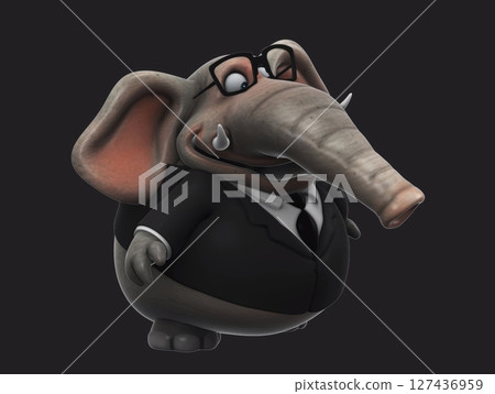 Fun 3D cartoon elephant talking (with alpha channel) Fun 3D cartoon elephant talking (with alpha channel) 127436959