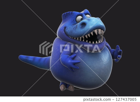 Fun 3D cartoon dino talking (with alpha channel) 127437005